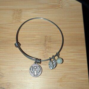 Charm Guardian Angel Watch Over Me Shine Little Child Death Baby Bracelet Jade